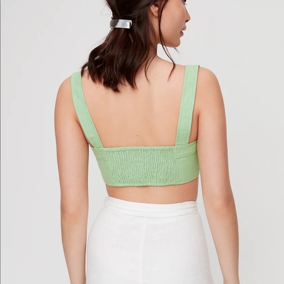 Aritzia Wilfred Aubrielle Top size small in Neon Ivy - Picture 4 of 7
